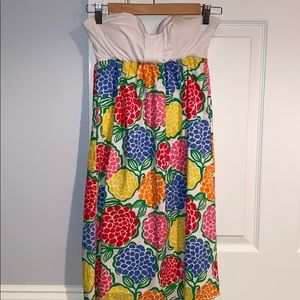 colorful padded strapless dress by Lilly Pulitzer
